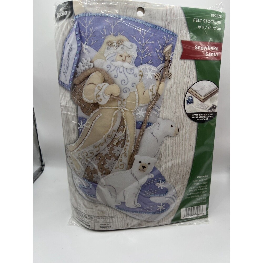 Bucilla Snowflake SantaChristmas Stocking Kit-89257-2020